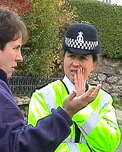 Policewoman listening
